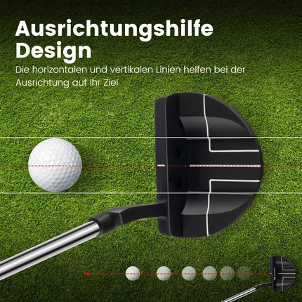 Golf Putter 89 cm stainless steel mallet putter with stainless steel head & non-slip grip
