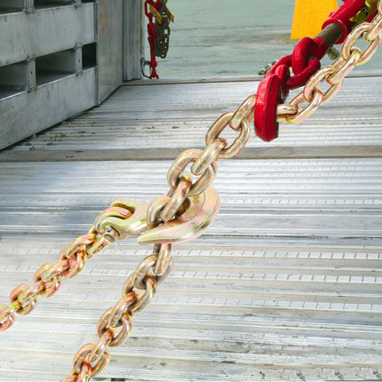 Grade 80 Binder Chain, 3/8 In x 20 Ft, Grab Hooks, 2 Pack