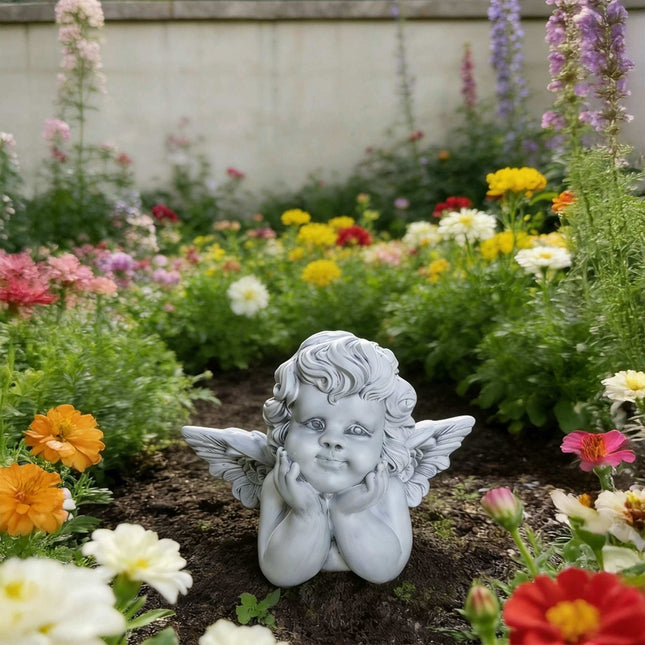 Kapa eņģeļa statuja, 31 cm, polimērsveķi, izturīga pret laikapstākļiem