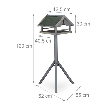 Pelēks putnu barotava uz staba