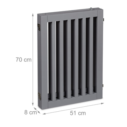 Pelēki drošības vārti ar durvīm 70 cm