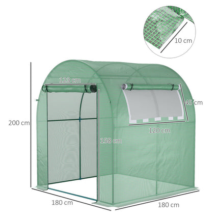 Greenhouse with UV protection, roller door, PE film, 180x180x200 cm