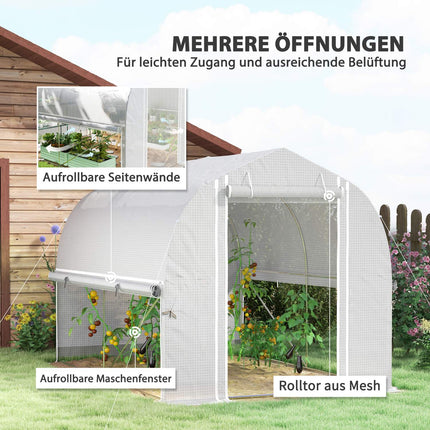 Large film greenhouse, 3x2x2m, UV resistant, roll-up sides