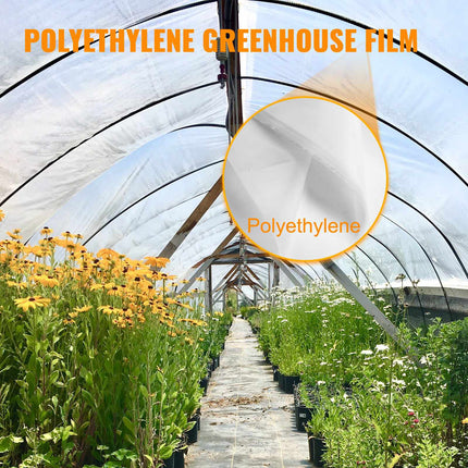 Greenhouse Film, 8 x 25 Ft, 6 Mil UV-Resistant