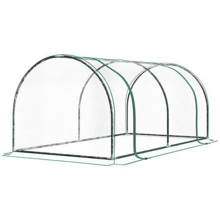 Siltumnīca ar durvīm, aukstais rāmis, augu audzēšanai, tērauds, PVC, 200x100x80 cm