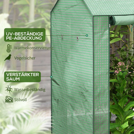 Siltumnīca ar paceļamām durvīm, 100x80x150 cm, UV izturīga