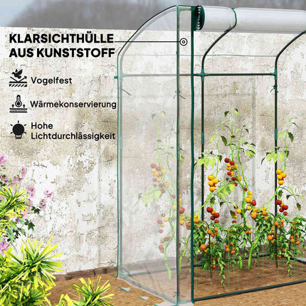 Winterproof Steel greenhouse, Bent roof, 128x70x170cm
