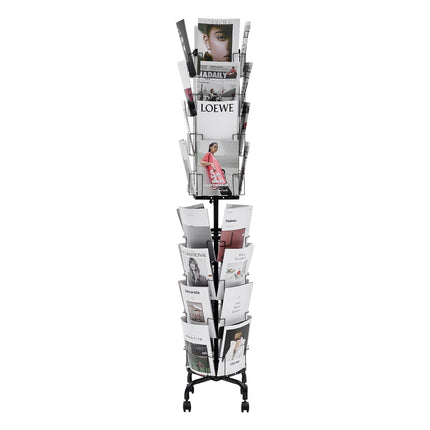 Greeting Card Display Rack, 32 Pockets, 360 Rotating