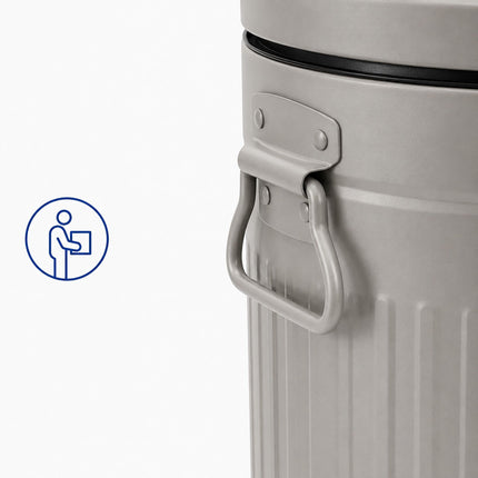 Pelēka retro vannas istabas atkritumu tvertne ar pedāli, 5 l ietilpība