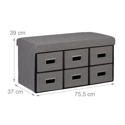 Pelēks uzglabāšanas sols ar 6 atvilktnēm