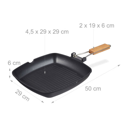 Grila panna ar salokāmu rokturi