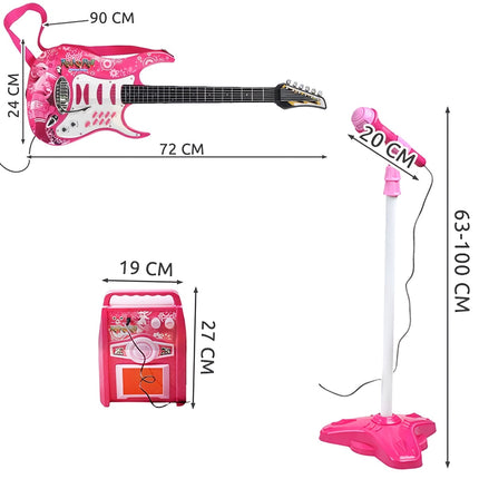 Ģitāra + mikrofons + pastiprinātājs roze 22407