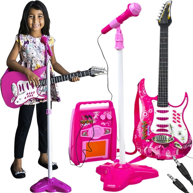 Ģitāra + mikrofons + pastiprinātājs roze 22407