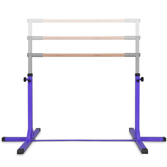 Gymnastics gymnastics bar, height-adjustable gymnastics bars, resilient horizontal bar, pink/blue/purple-purple