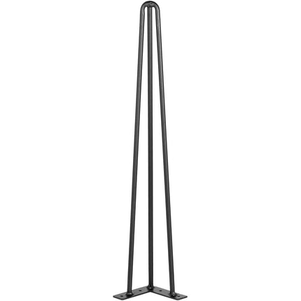 Hairpin Table Legs, 20 Inch Black 4-Pack, 3-Rod Steel