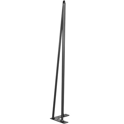 Hairpin Table Legs, 22 Inch Black Set of 4, 3-Rod Steel