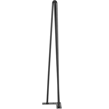 Hairpin Table Legs, 24 Inch Black Set of 4, 3-Rod