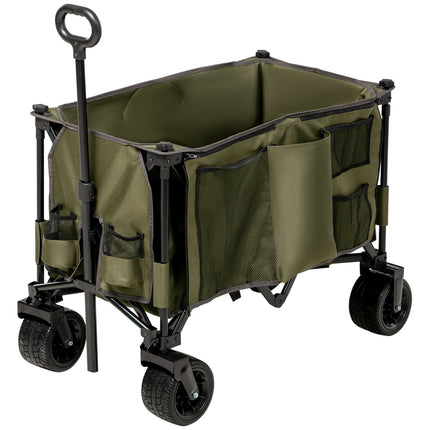 Folding handcart with adjustable handle, wide wheels, 120 kg capacity