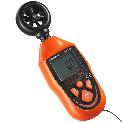Handheld Anemometer, Wind Speed and Temp Meter, Backlit