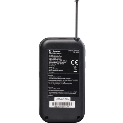 Handheld DAB+/FM radio with built-in speaker