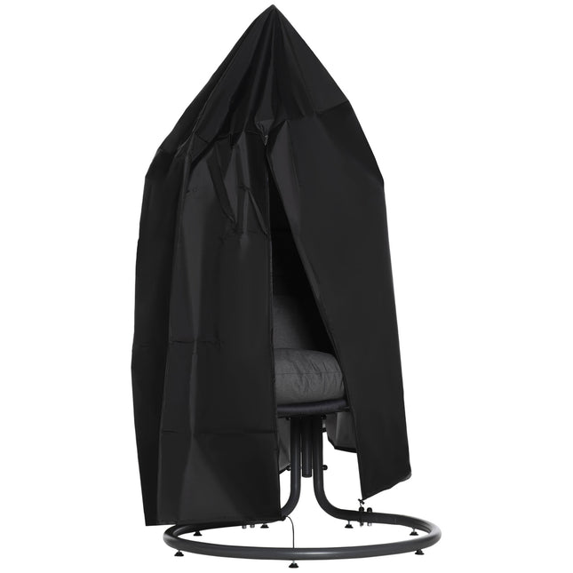 Piekaramā krēsla aizsargpārvalks, ūdensnecaurlaidīgs pārvalks, izgatavots no 210D Oxford, piemērots āra piekaramajiem groziem, Ø115 x 190 cm
