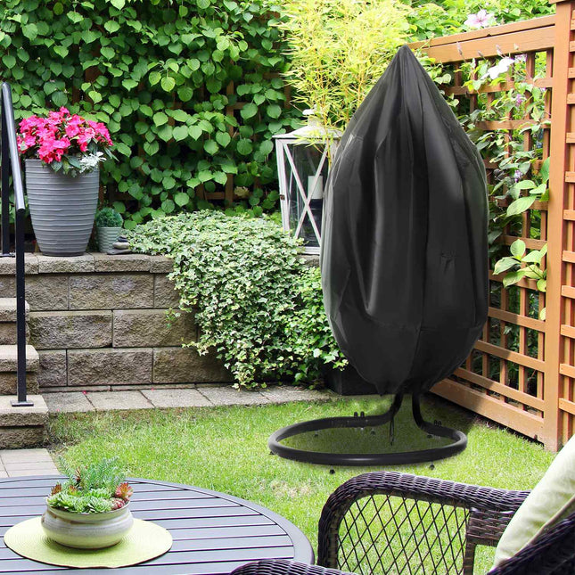 Piekaramā krēsla aizsargpārvalks, ūdensnecaurlaidīgs pārvalks, izgatavots no 210D Oxford, piemērots āra piekaramajiem groziem, Ø115 x 190 cm