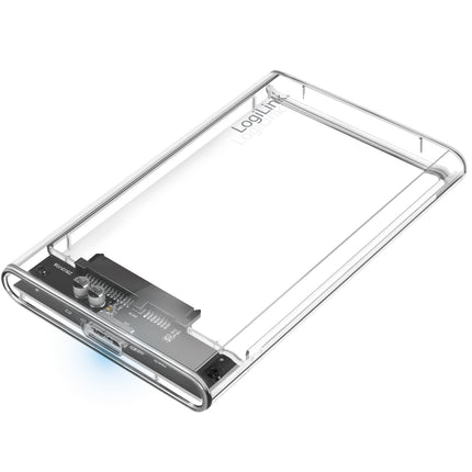 Hard drive cabinet 2.5" SATA USB 3.0 Screwless design Transparent