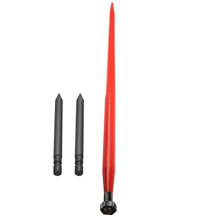 Hay Bale Spear 49 Inch, 3000 lb, Quick Attach, 2 Stabilizers