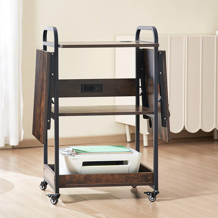 Heat Press Table With Charging Station, 3-Tier, Wheels