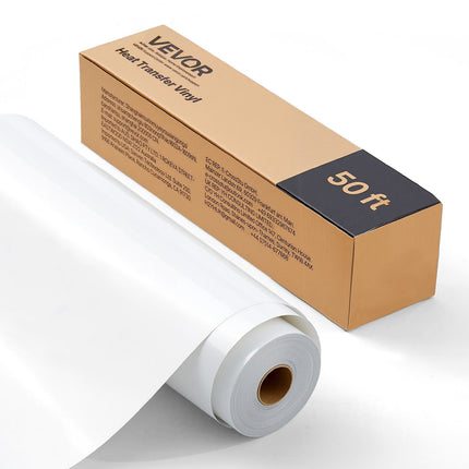 Heat Transfer Vinyl Roll, Glossy White, 12 in x 50 ft
