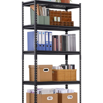 Heavy Duty Garage Shelving, 5 Tier, 2000 lb, 16 x 36 x 72 in, Black