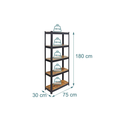Izturīga metāla plauktu vienība, celtspēja 500 kg