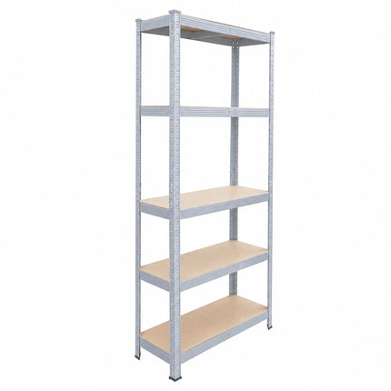 Heavy-Duty Shelving Unit with 5 Adjustable Tiers, 175 kg per Tier, Grey