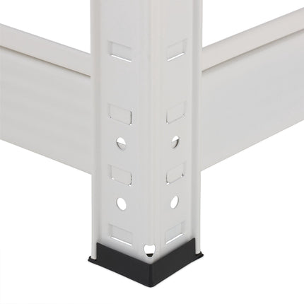 Heavy-Duty Steel Shelving Unit with 5 Adjustable Shelves, White, 875 kg Load