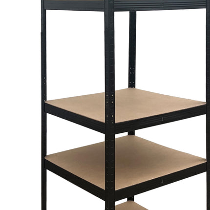 Heavy-Duty Steel Shelving Unit with 5 Adjustable Tiers, 175 kg per Tier, Black