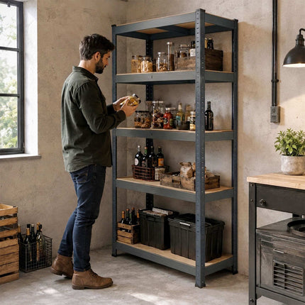 Heavy-Duty Steel Storage Rack with 5 Adjustable Shelves, 875 kg, Anthracite