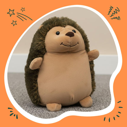 Durvju aizbāznis "Hedgehog", ar smiltīm pildīts, mīksts audums