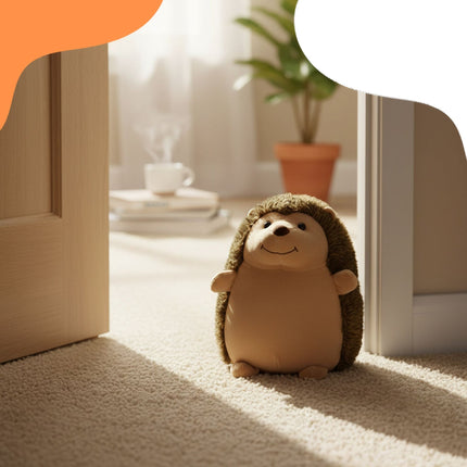 Durvju aizbāznis "Hedgehog", ar smiltīm pildīts, mīksts audums