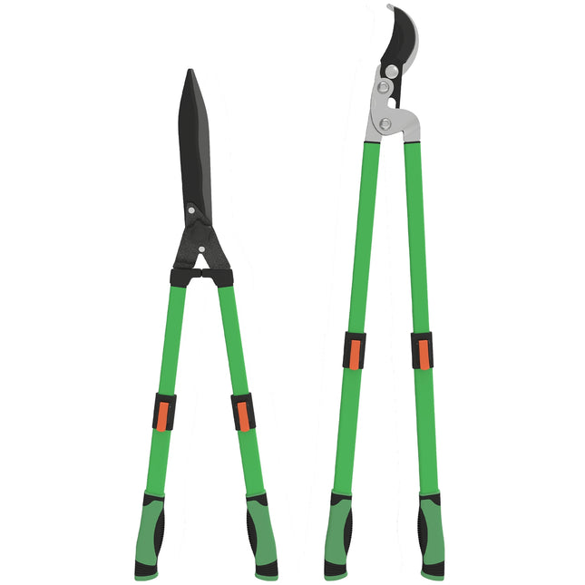 Hedge trimmer set 2-piece garden shears blade length 90 cm pruning shears with metal blades, extendable handle