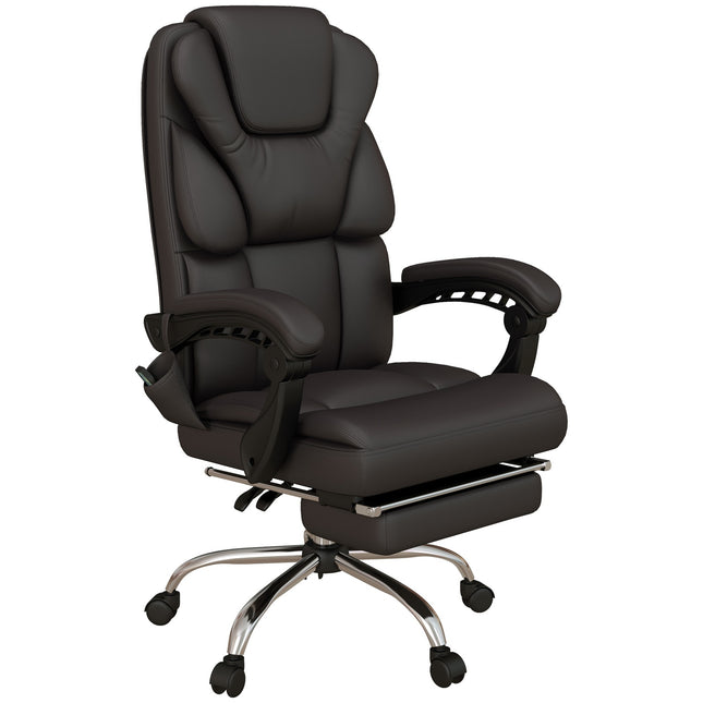 Augstumā regulējams biroja krēsls ar masāžas funkciju, ergonomisks rakstāmgalda krēsls, vadītāja krēsls, līdz 120 kg, brūns