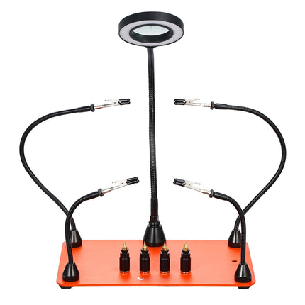 Helping Hands Soldering Station – 4 Arms, 3X LED Magnifier