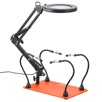 Helping Hands Soldering Station, 4 Arms, 3X LED Magnifier