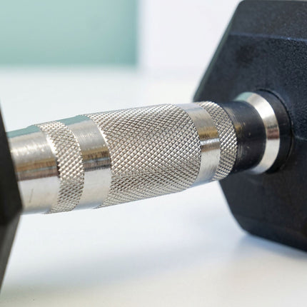 Hex Dumbbells 3 kg Pair, Rubber-Coated Cast Iron, Non-Slip Handles