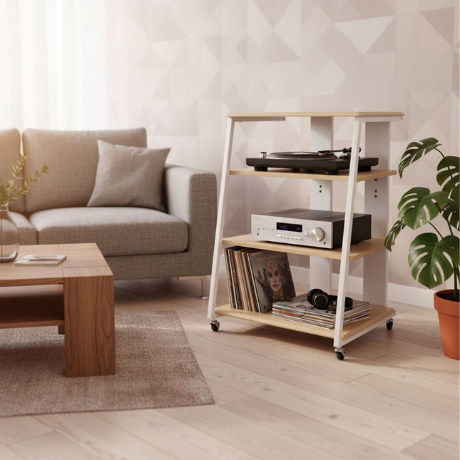 Hi-Fi plaukts, 4 plaukti, regulējams, kabeļu organizators