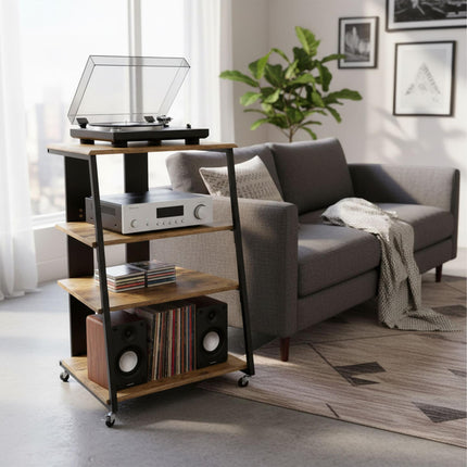 Hi-Fi plaukts ar 4 plauktiem, regulējams augstums