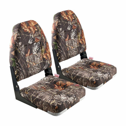 High-Back Folding Boat Seat, PU Fabric, 2-Pack