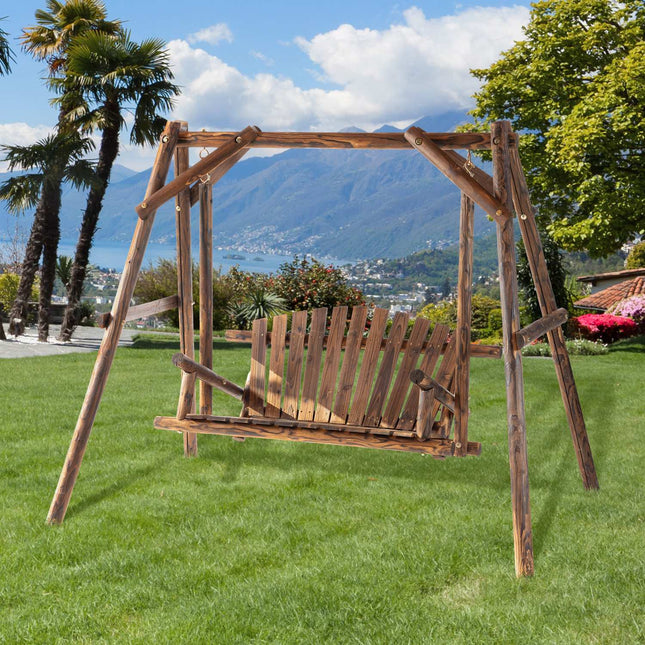 Holivudas šūpoles, divvietīgas dārza šūpoles, šūpoles sols, piekarināms sols, masīvkoks, dabīgs, 187 x 137 x 170 cm
