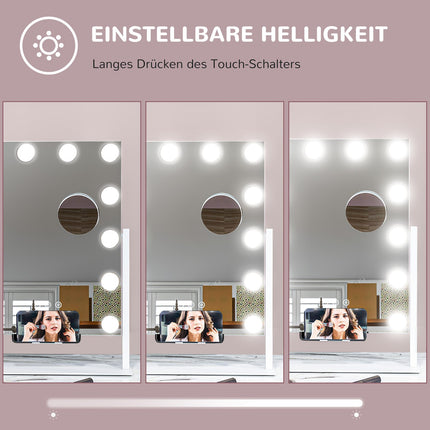 Hollywood makeup mirror with lights, 37x46cm, 10X magnification
