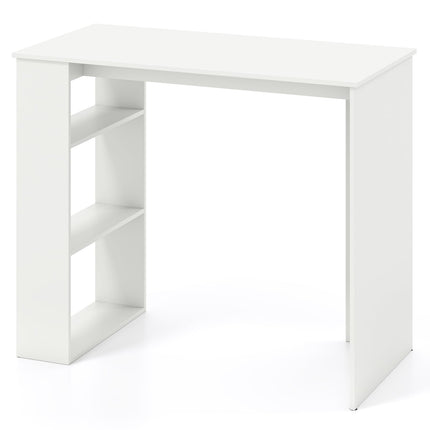Mājas biroja rakstāmgalds ar grāmatu plauktu, 90 cm, balts