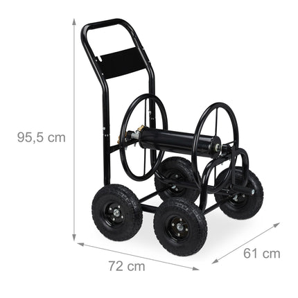Šļūteņu ratiņi, metāls, melns